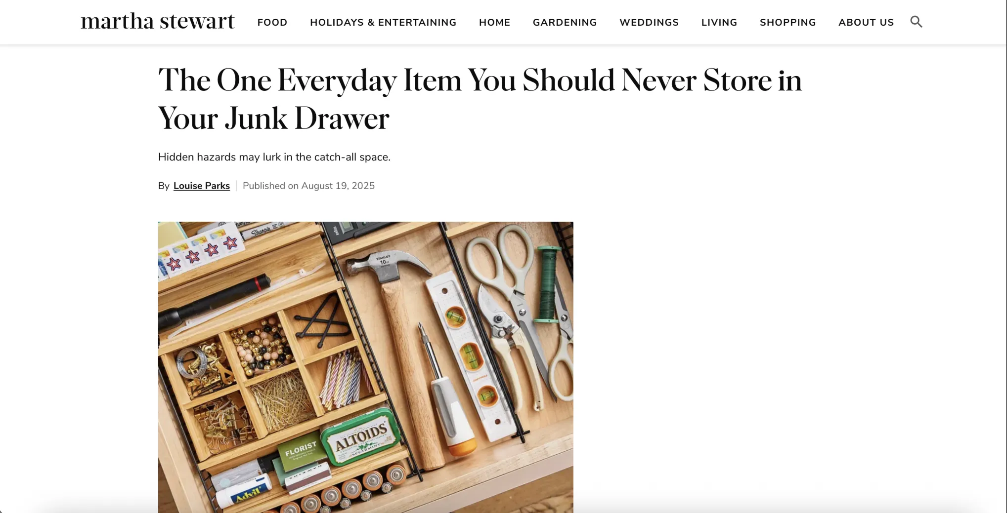 Louise Parks The One Everyday Item You Should NEVER Store in Your Junk Drawer